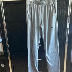 Nike Gray Sweatpants with Elastic Waistband and Tapered Legs
